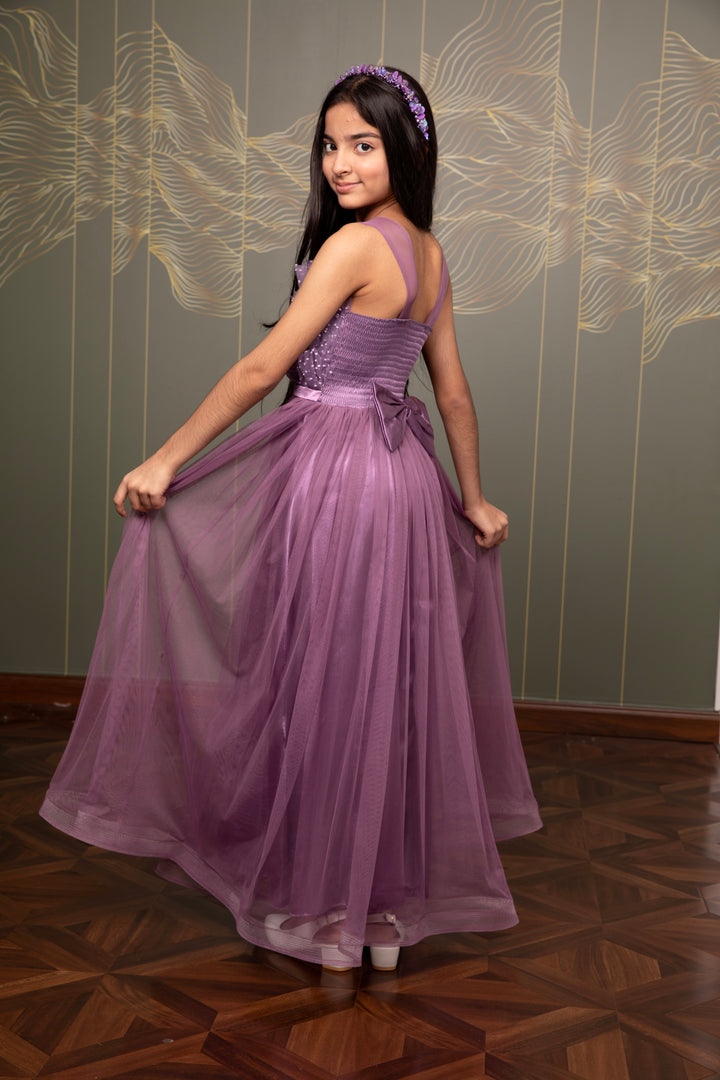 Lina Gorgeous Purple Tulle Party Wear Dress