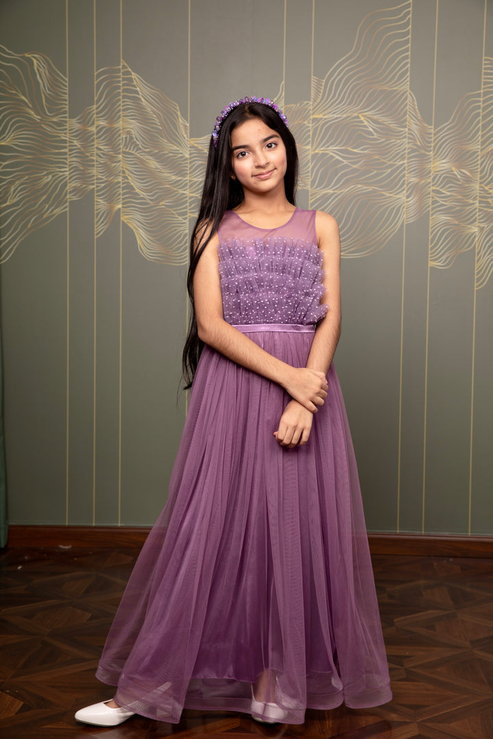 Lina Gorgeous Purple Tulle Party Wear Dress