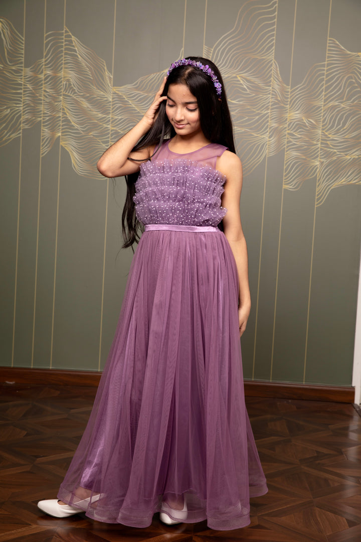 Lina Gorgeous Purple Tulle Party Wear Dress