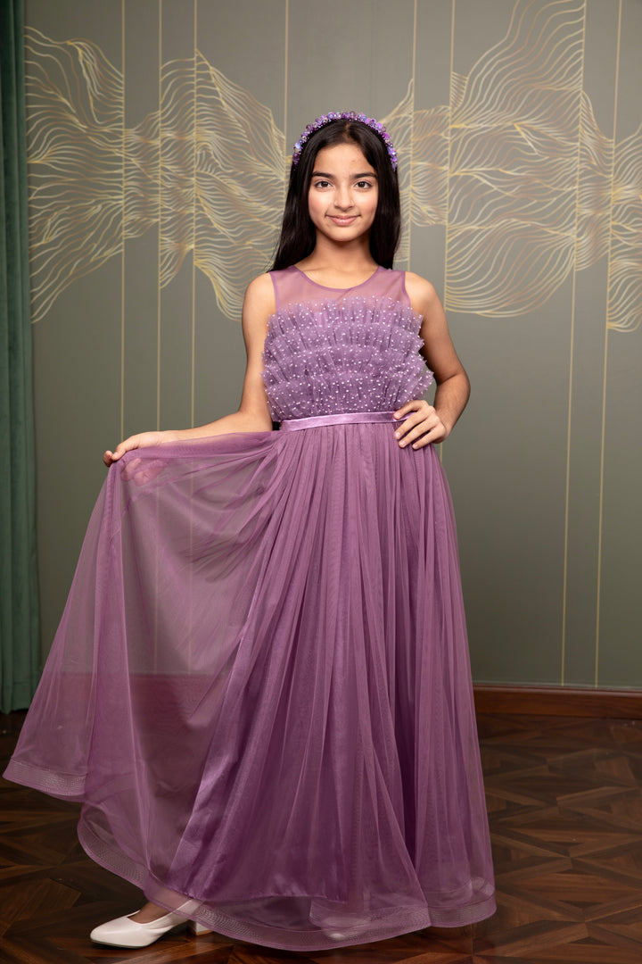 Lina Gorgeous Purple Tulle Party Wear Dress