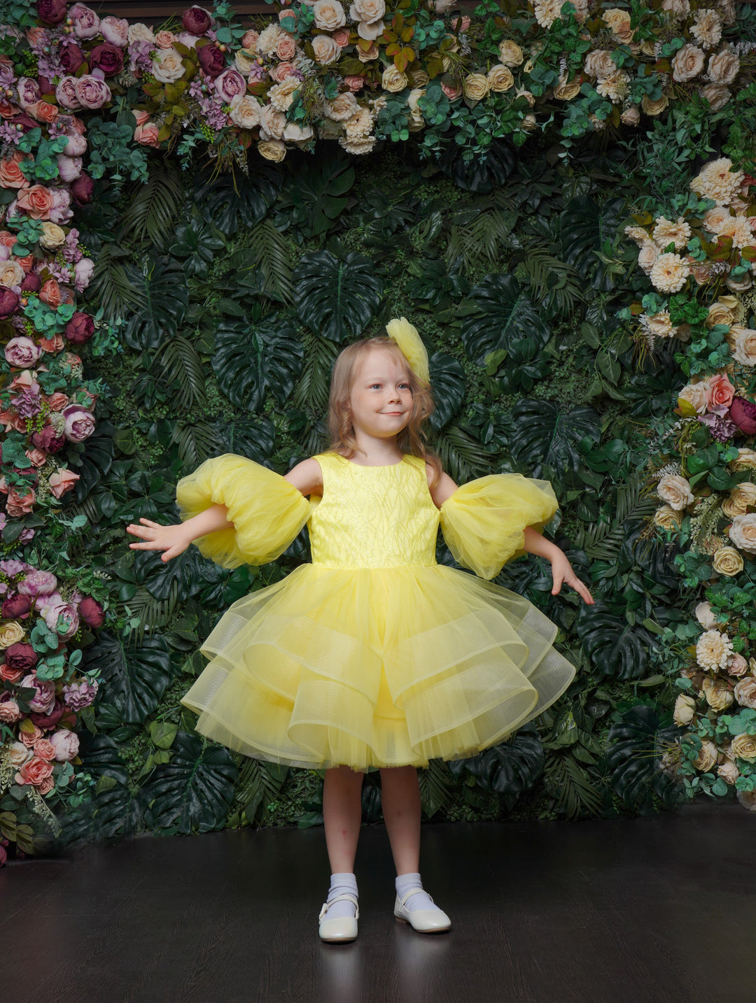 Party Yellow Dresses For Girls 1st Birthday Dresses For Baby Girl