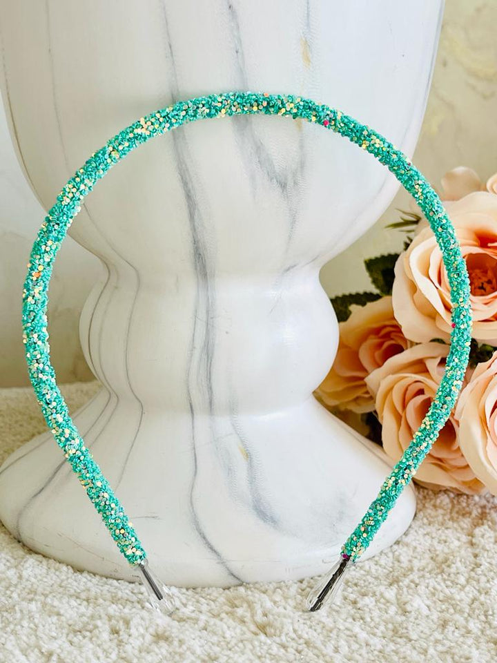 Green Sparkly crystals Handmade Hairband