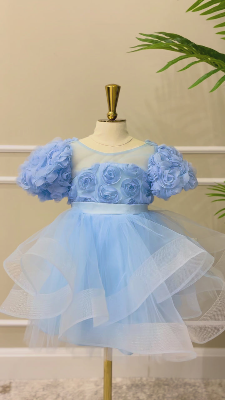 Anaya Girls Blue Blossom Party Dress