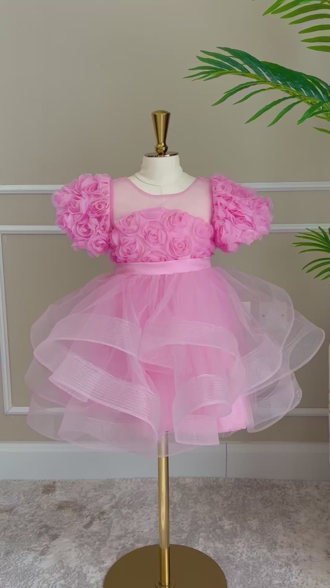Anaya Girls Pink Blossom Party Dress