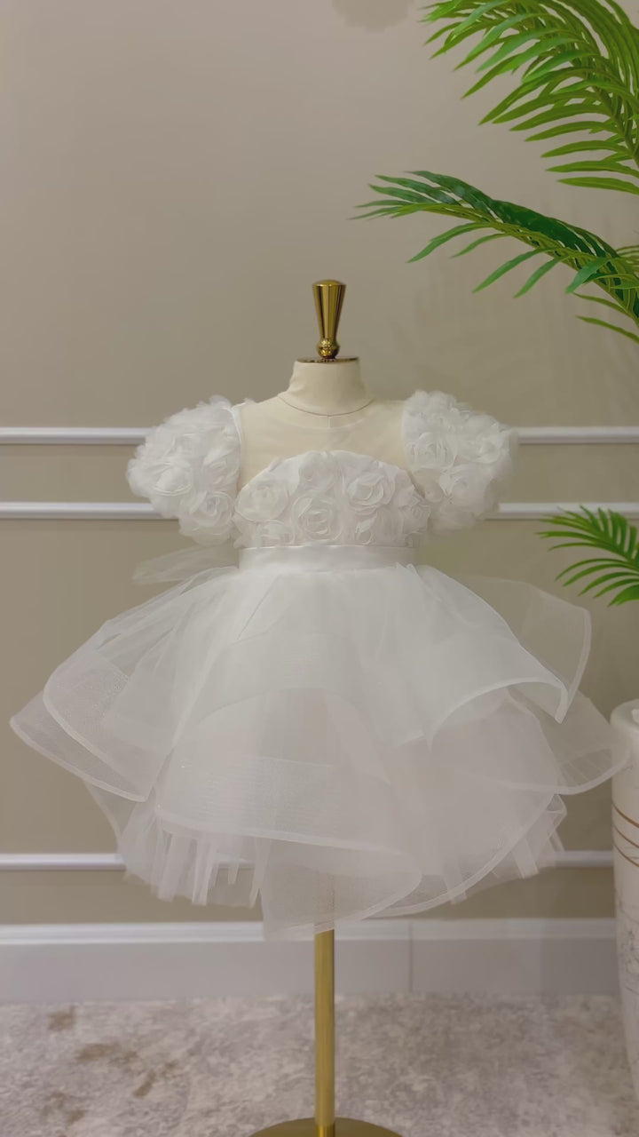 Anaya Girls White Blossom Party Dress