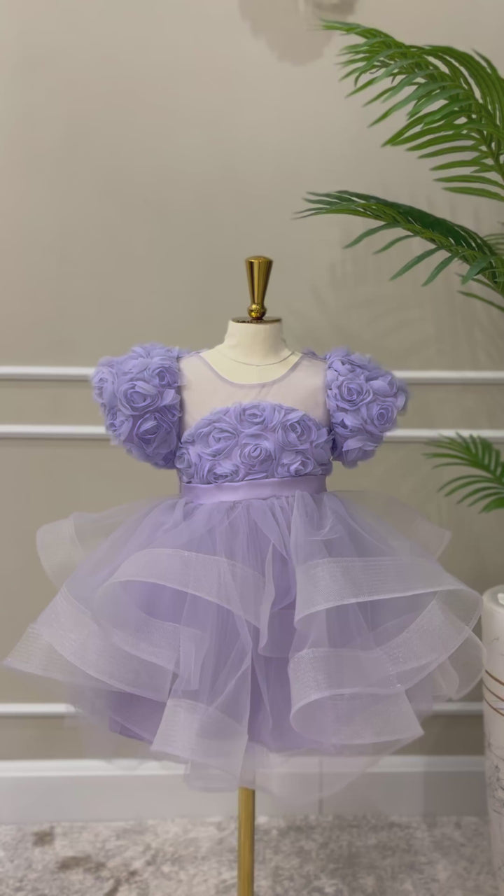 Anaya Girls Lilac Blossom Party Dress