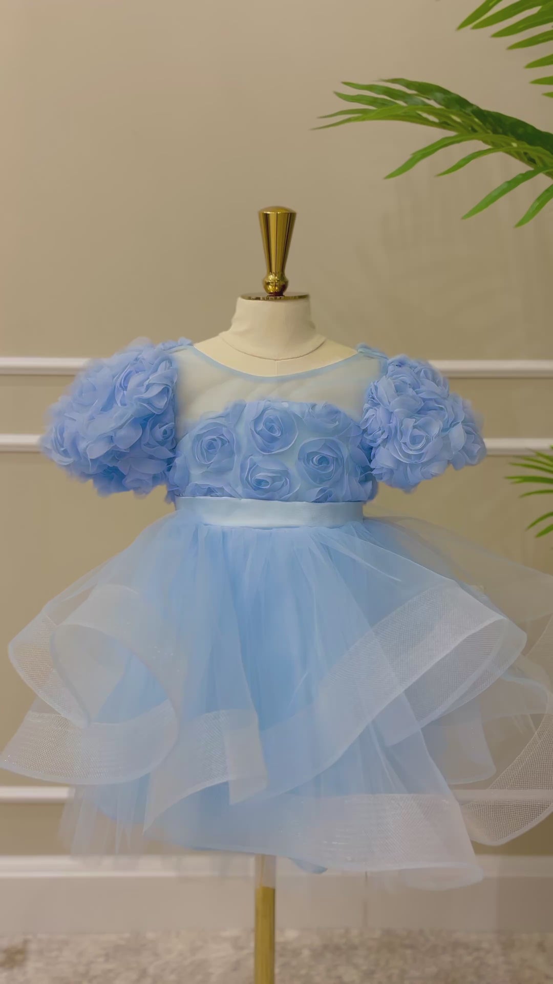 Anaya Girls Blue Blossom Party Dress
