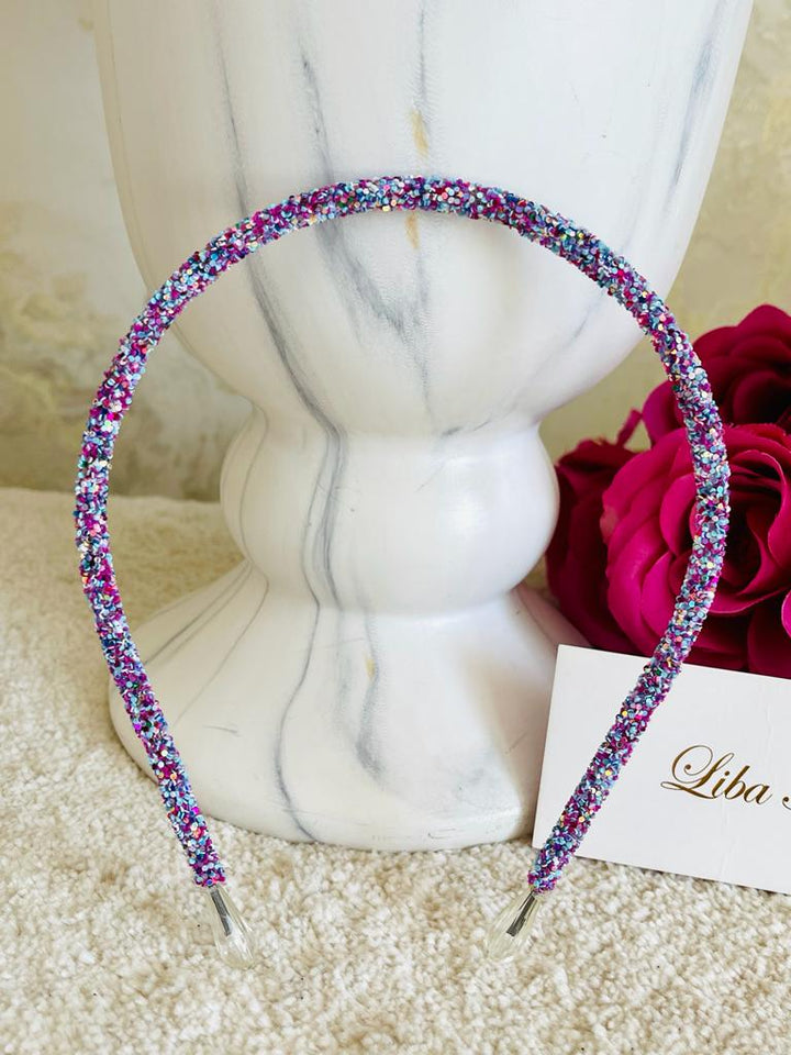 Purple Multicolor Sparkly crystals Handmade Hairband