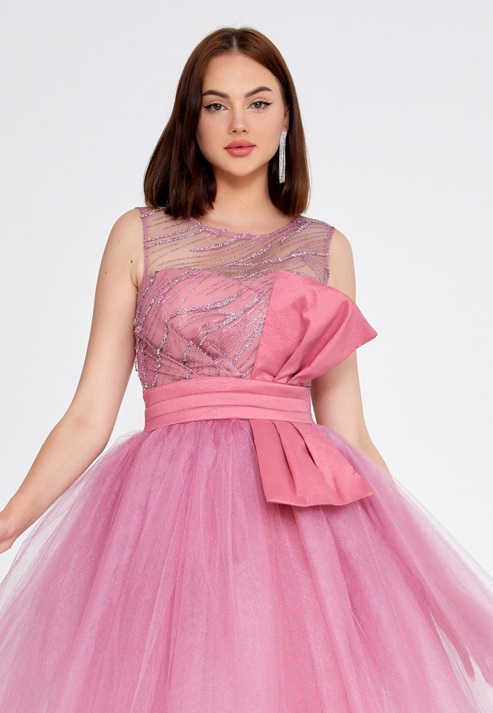 Tulle Pink Short Party Dress For Women