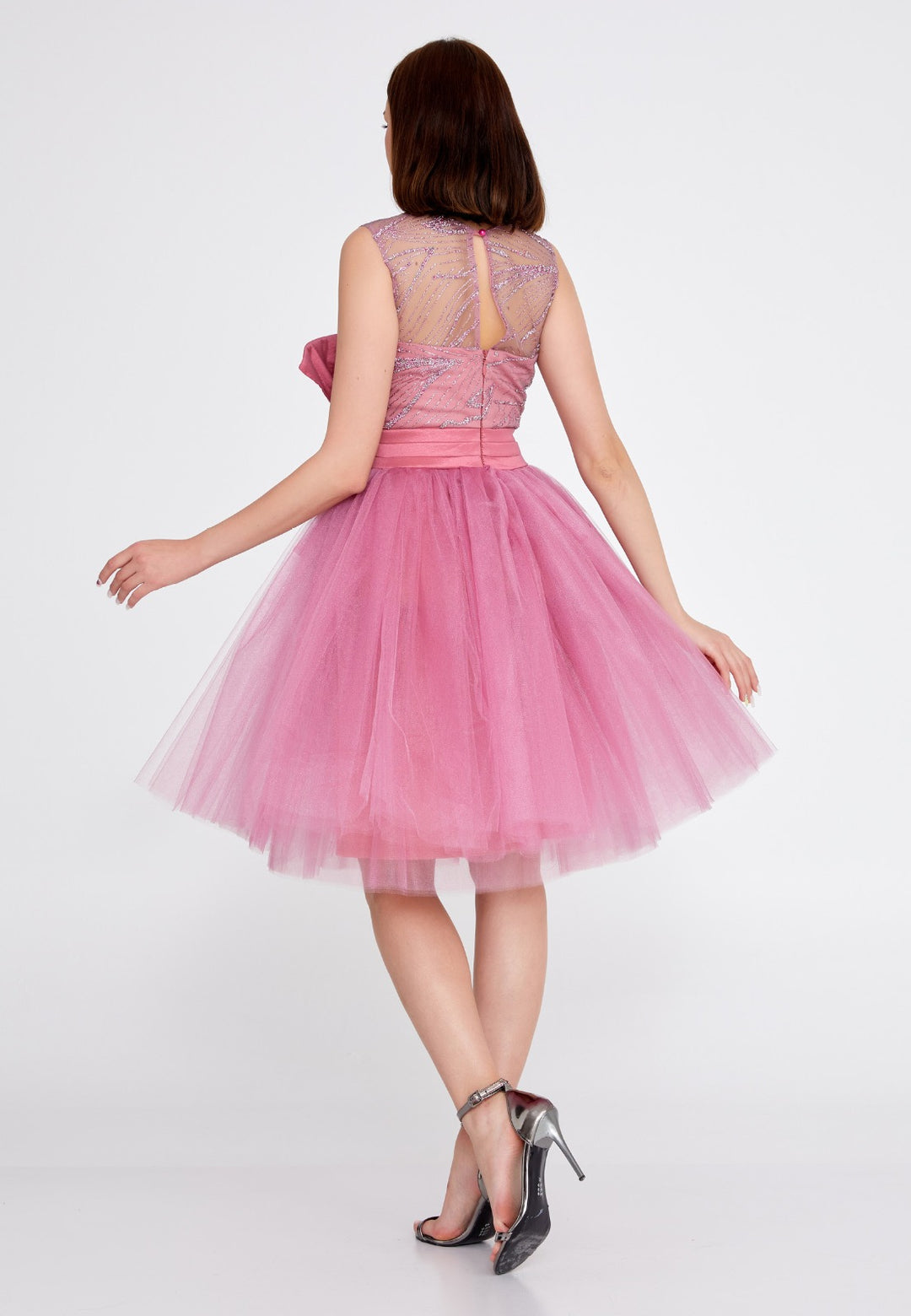 Tulle Pink Short Party Dress For Women