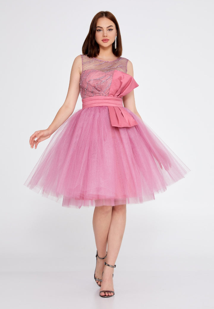 Tulle Pink Short Party Dress For Women