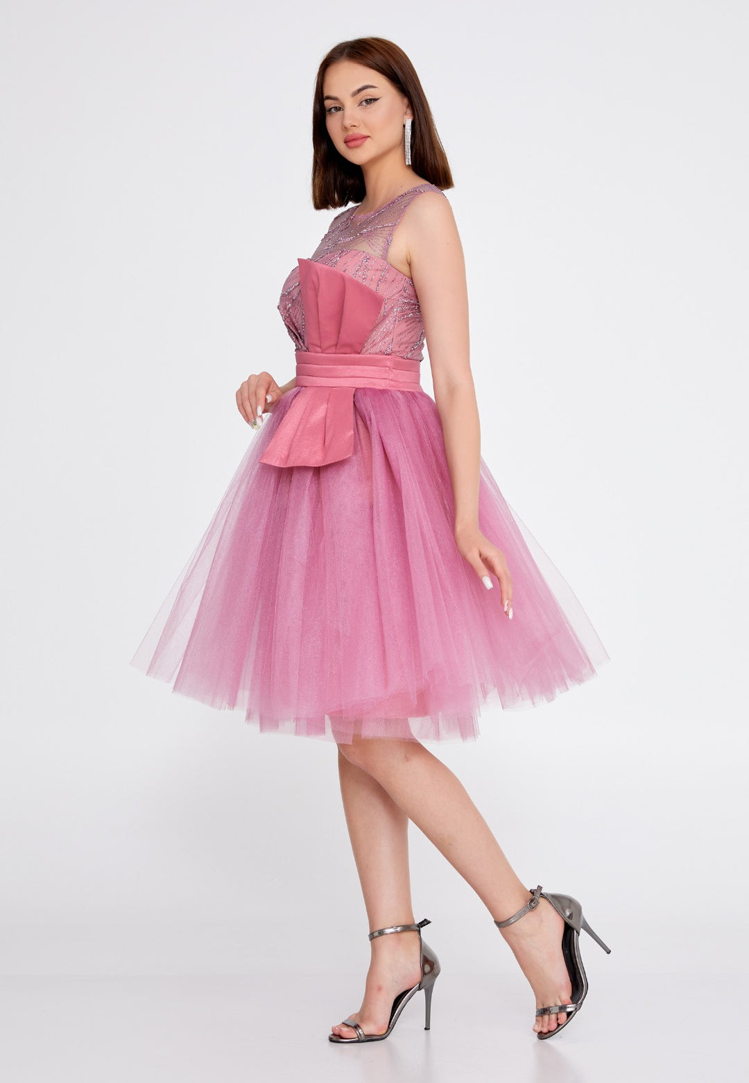 Tulle Pink Short Party Dress For Women