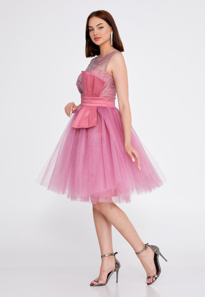 Tulle Pink Short Party Dress For Women