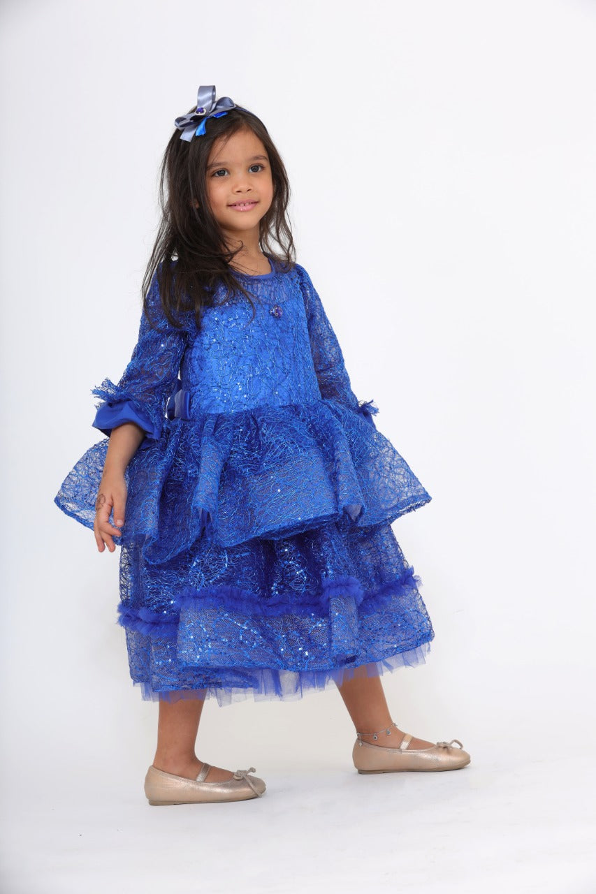 Eva Blue Party Dress For Girls